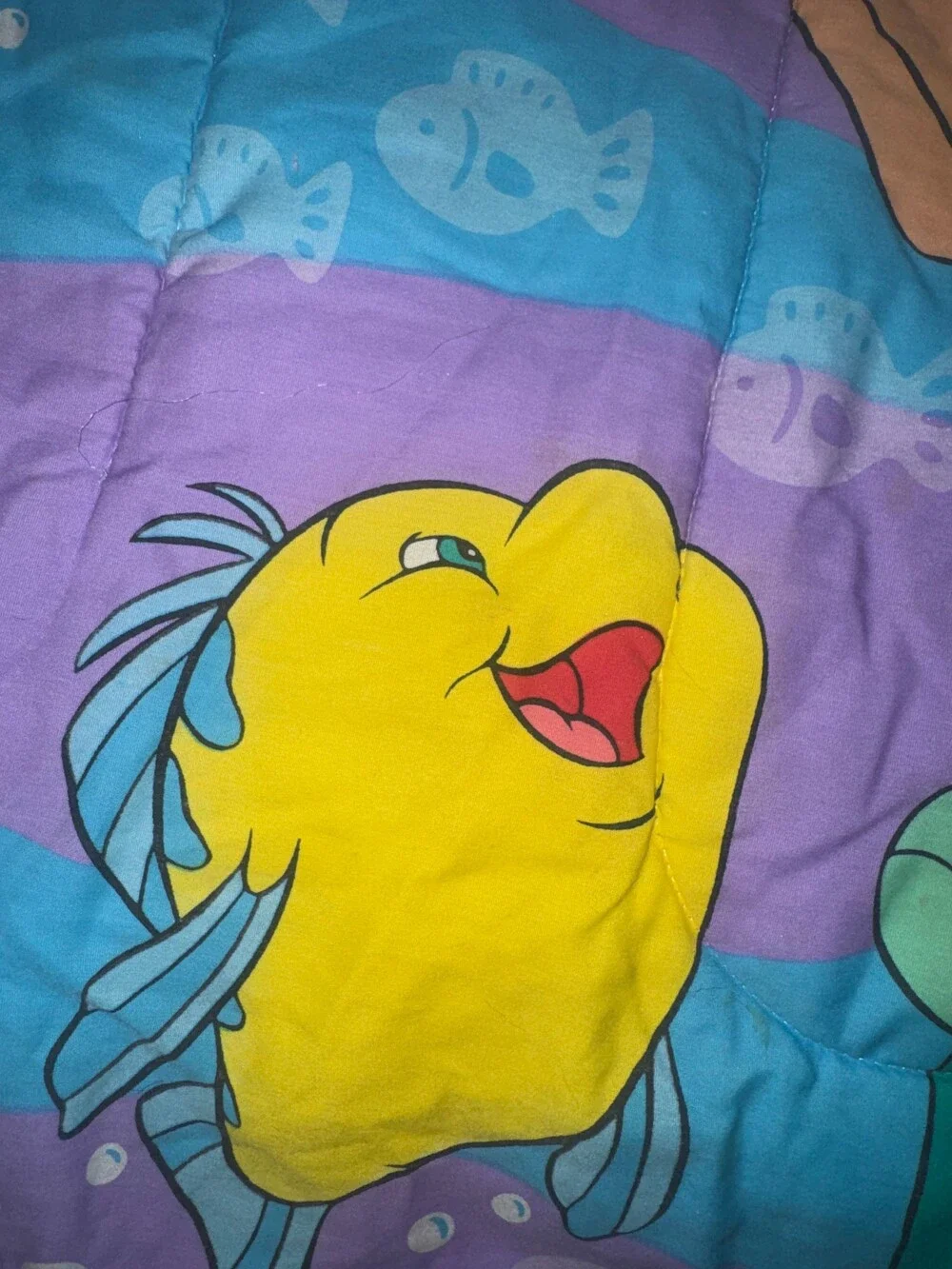 Vintage 1989 Disney The Little Mermaid double sided Comforter Bedding